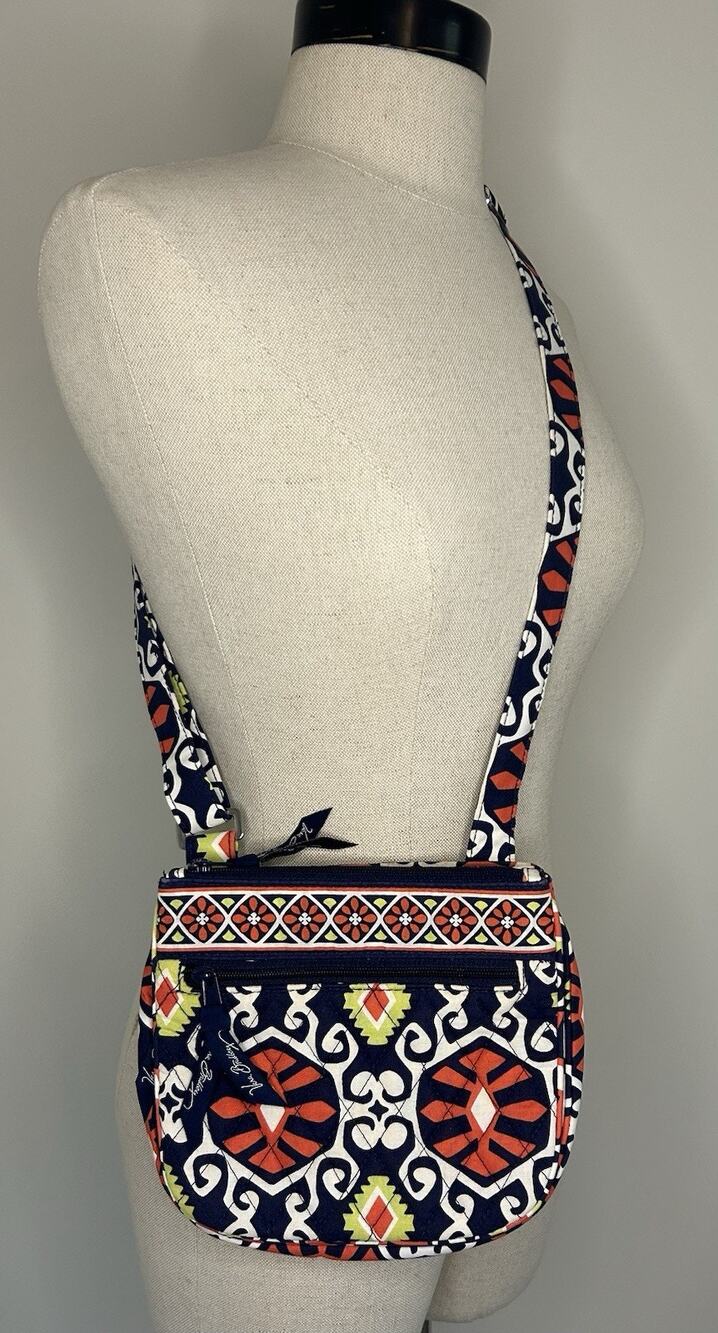 Vera Bradley SUN VALLEY Hipster Crossbody Handbag Quilted Cotton Blue